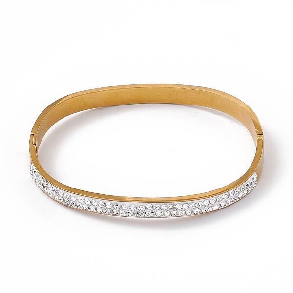 Crystal Rhinestone Hinged Bangle