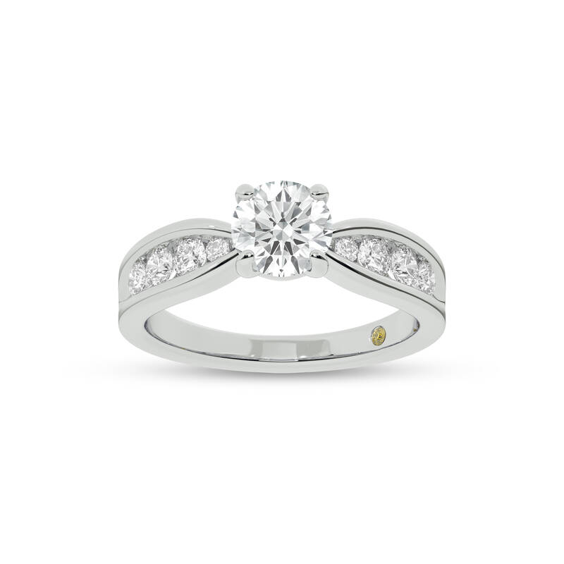 Verve Channel Set Bow Tied Shaped Round Lab Diamond Engagement Ring | 10K White Gold 4 3/4 CT. TW.