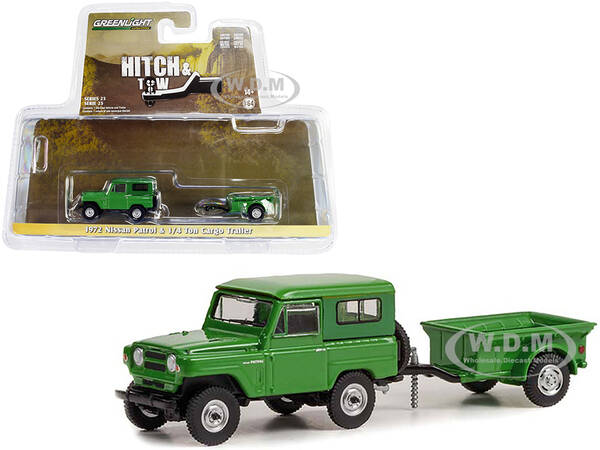 1972 Nissan Patrol Green with 1/4 Ton Cargo Trailer \