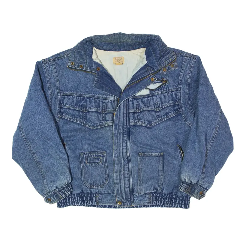 GUANG ZHOU Blanket Lined Denim Jacket Blue 90s Mens L