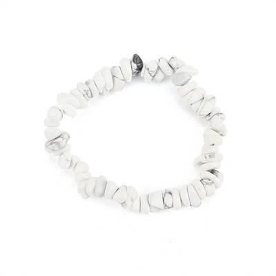 Natural Howlite Chips Beaded Stretch Bracelet for Women