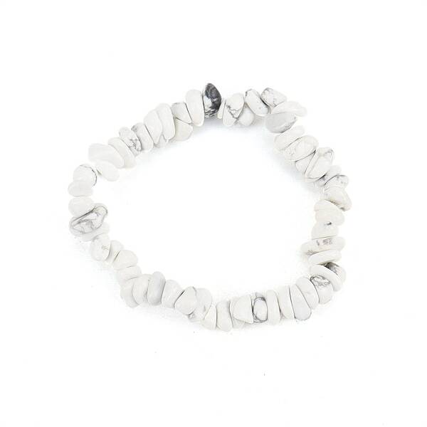 Natural Howlite Chips Beaded Stretch Bracelet for Women
