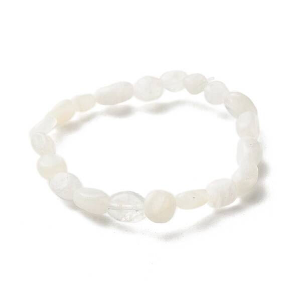 Natural Rainbow Moonstone Beads Stretch Bracelet for Kids