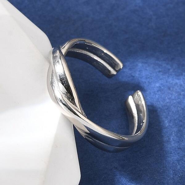 Rhodium Plated 925 Sterling Silver Cuff Rings