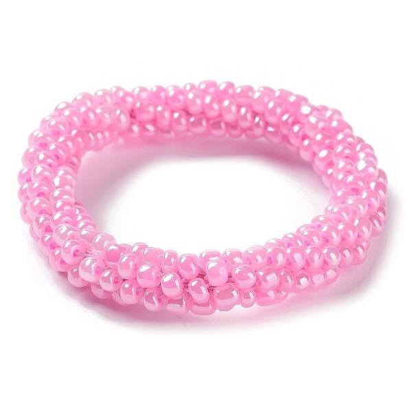 Crochet Glass Beads Braided Stretch Bracelet