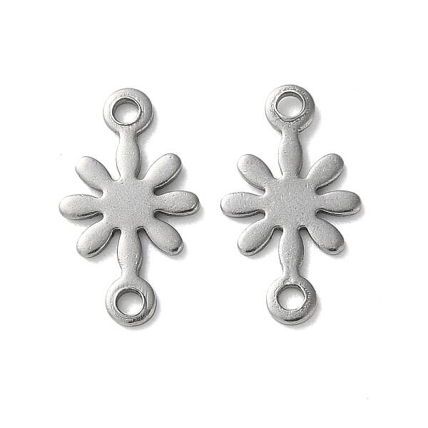 304 Stainless Steel Flower Connector Charms