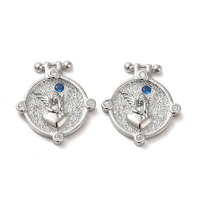 Brass Micro Pave Clear Cubic Zirconia Pendants