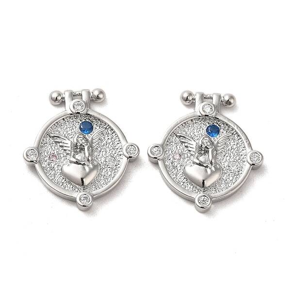 Brass Micro Pave Clear Cubic Zirconia Pendants