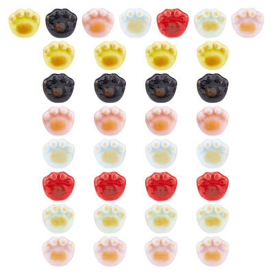 28Pcs 7 Colors Handmade Printed Porcelain Beads