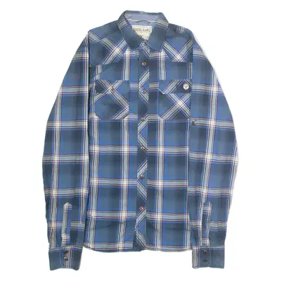DIESEL Mens Shirt Blue Plaid Long Sleeve M