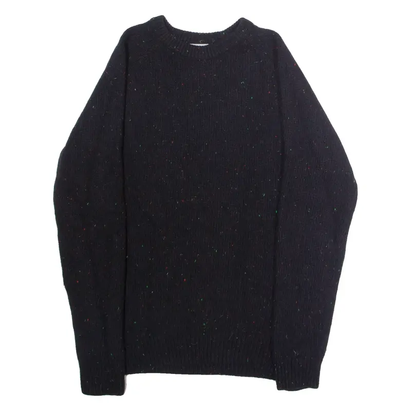 CARHARTT WIP Anglistic Mens Jumper Black Crew Neck Tight Knit Wool M