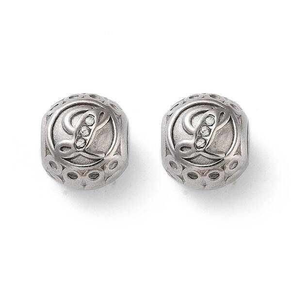 304 Stainless Steel Rhinestone European Beads