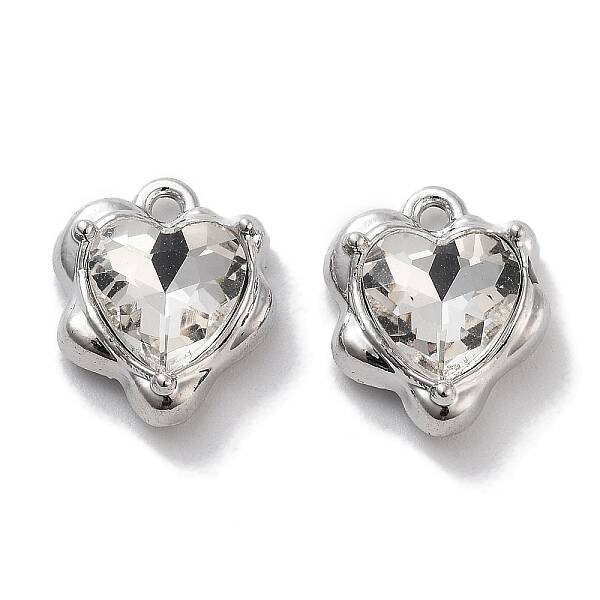 Rack Plating Alloy Rhinestone Charms