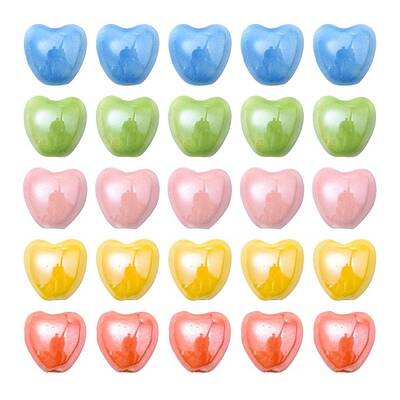 25Pcs 5 Colors Pearlized Handmade Porcelain Beads