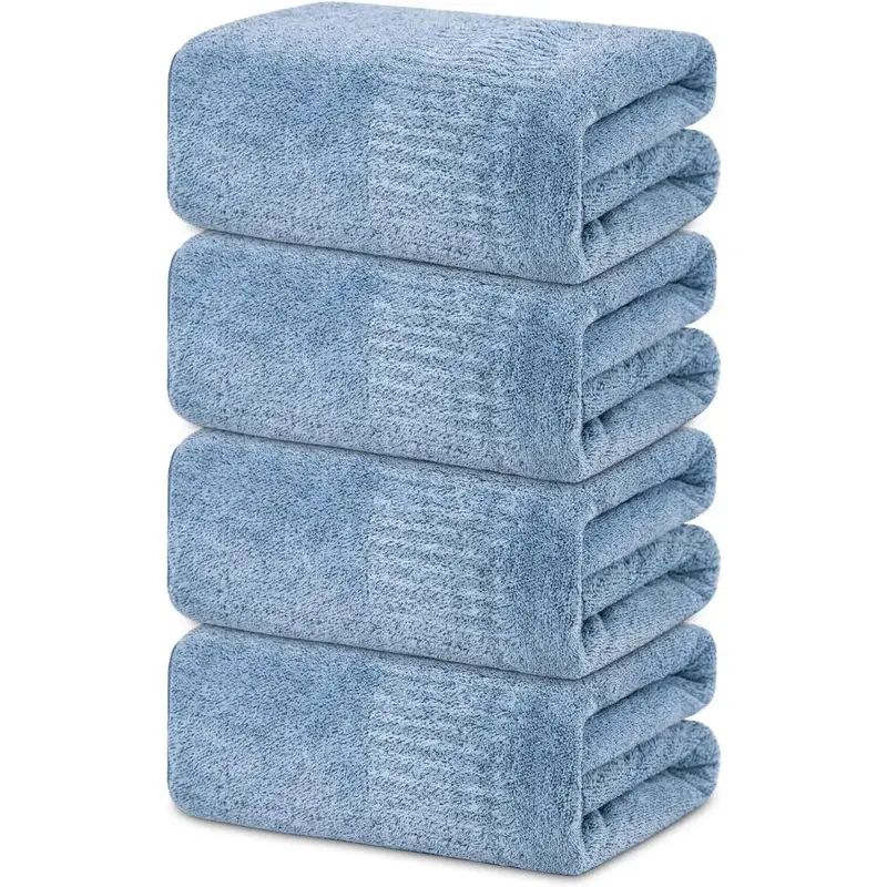 SEISSO Large Bath Towels Wrap 2 or 4 Counts Super Absorbent Soft Lightweight Quick Drying Oversized Family Shares Plain Unise...