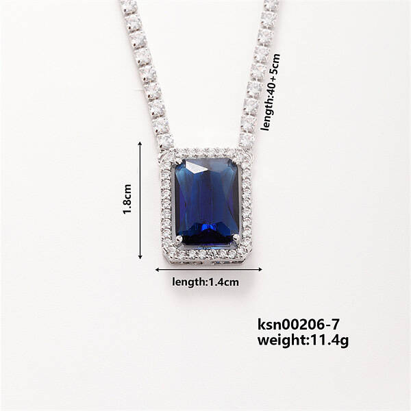 Elegant Brass Micro Pave Cubic Zirconia Pendant Necklaces