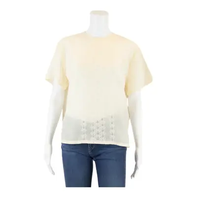TETLEX Blouse Cream 90s Short Sleeve Womens M