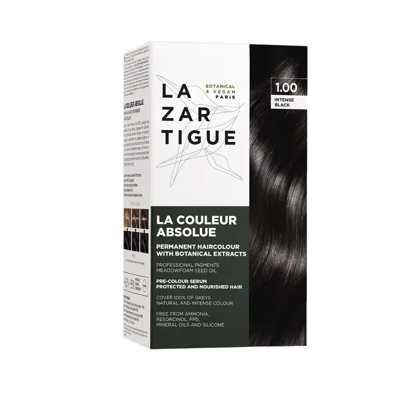 Lazartigue The Absolute Color Tintura permanente per capelli 1.00 Nero intenso 143 ml