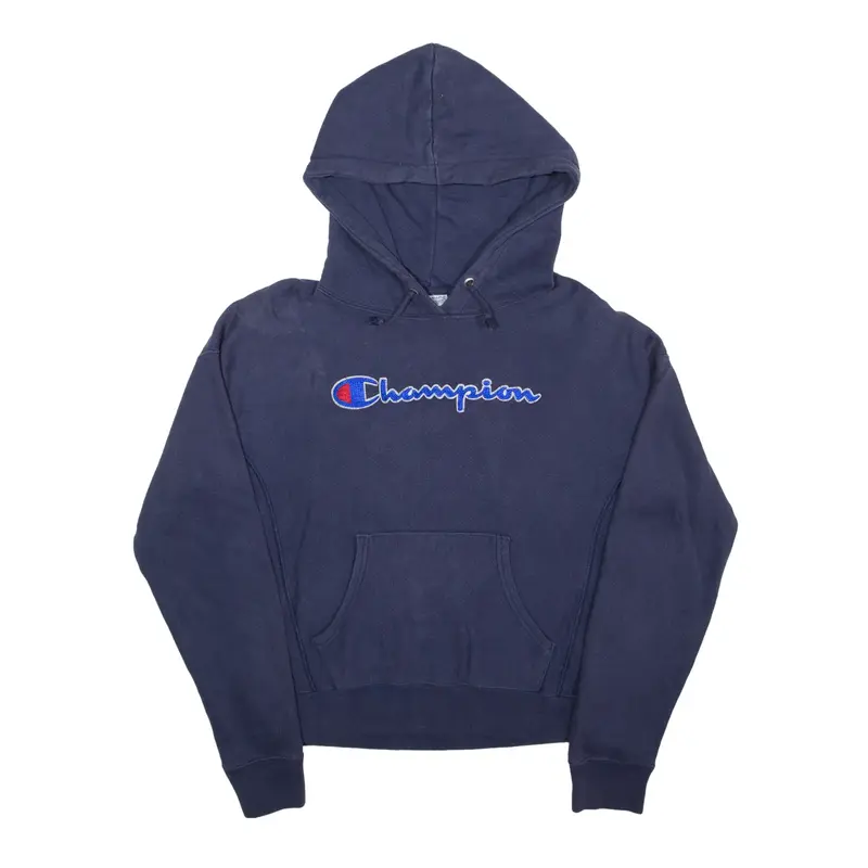 CHAMPION Reverse Weave Hoodie Blue Pullover Mens S