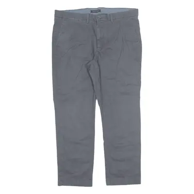 TOMMY HILFIGER Chino Trousers Grey Regular Straight Mens W36 L20