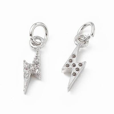 Brass Micro Pave Cubic Zirconia Charms