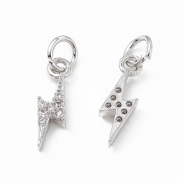 Brass Micro Pave Cubic Zirconia Charms