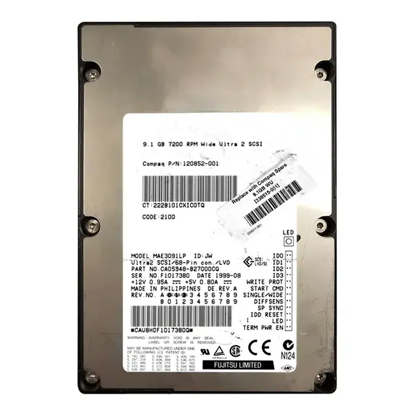 339515-001 HP 9.1GB Ultra WIDE SCSI 7200 3.5-inch Hard Drive