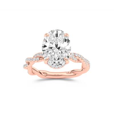 ChiraTan Oval Lab Grown Diamond Engagement Ring | 14K Rose Gold 4 3/8 CT. TW.