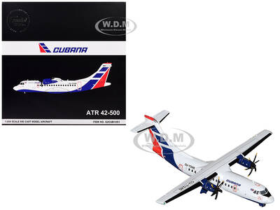 ATR 42-500 Commercial Aircraft Cubana (CU-T1240) White with Blue and Red Tail Gemini 200 Series 1/200 Diecast Model Airplane ...
