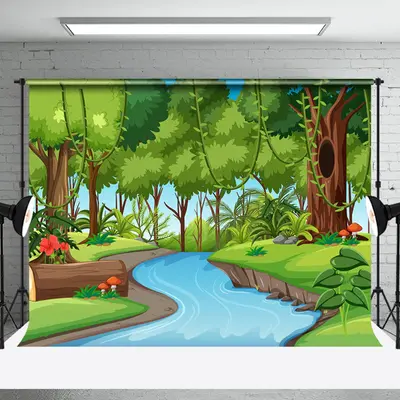Dynamic Spring Forest Stream Photography Backdrop - Aperturee