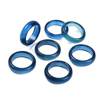 Dyed & Heated Natural Agate Finger Rings for Women