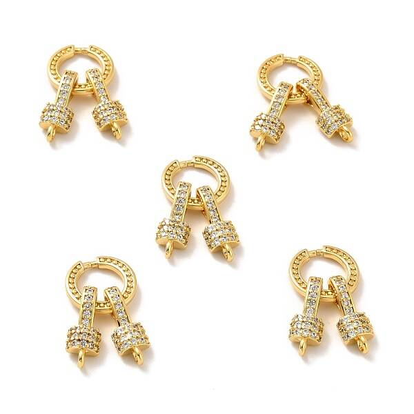 Rack Plating Brass Micro Pave Cubic Zirconia Links