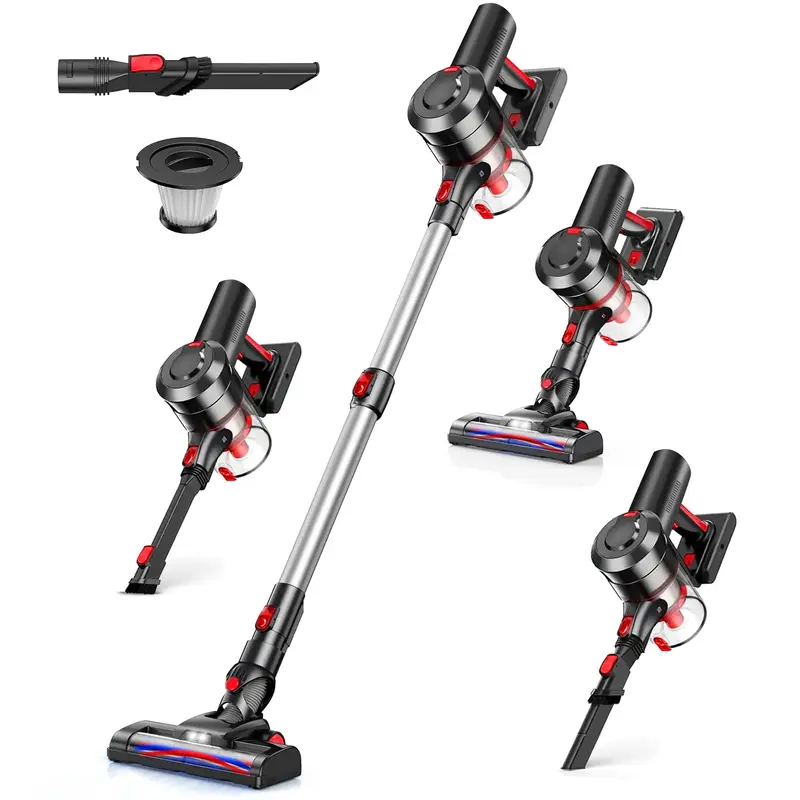 Huoxun-M cordless stick Vacuum Cleaner, 25Kpa-30Kpa super suction power, Maxruntime 50min, 2200Amh battery, 210W super power,...