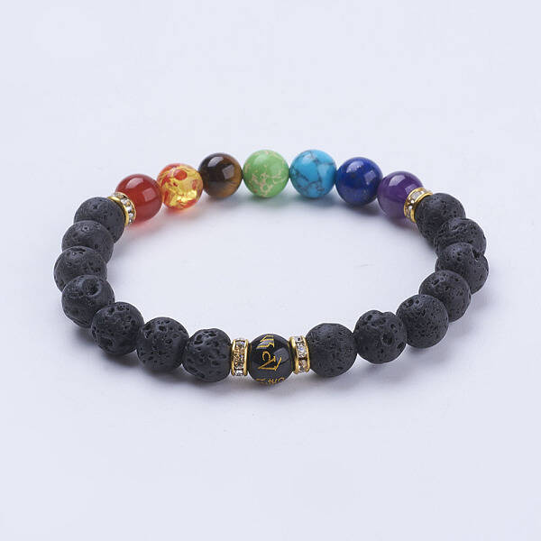 Natural Lava Rock Stretch Bracelets
