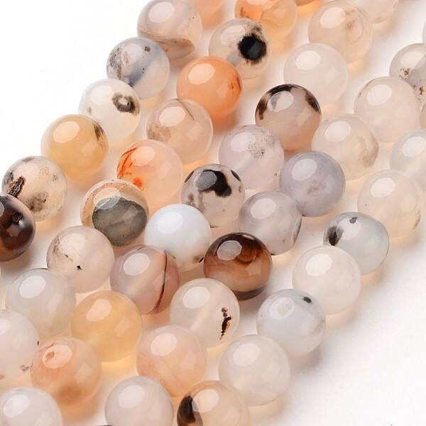 Natural Dendritic Agate Beads Strands