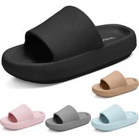 Women's Solid Color House Slippers,Pillow Cloud Slippers for Women Bathroom Sandals,EVA Non Slip Thick Sole Platform Comfort ...