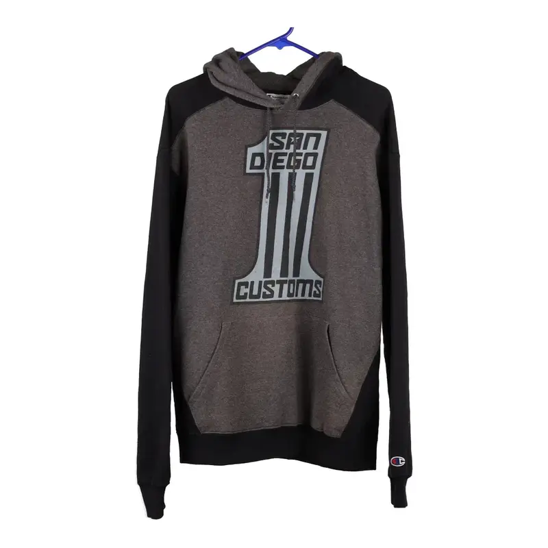 San Diego Customs Champion Hoodie - Large Grey Cotton Blend