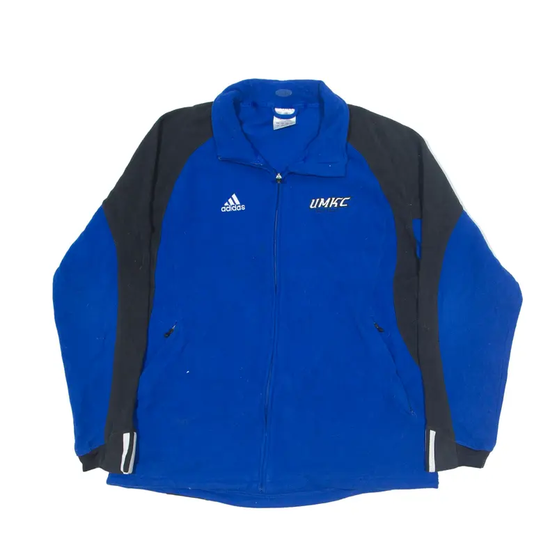 ADIDAS UMKC Softball Fleece Jacket Blue Colourblock Mens M