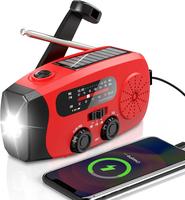 2000mAh Solar Hand Crank Emergency Radio, AM/FM/NOAA with LED Flashlight, for Hurricane Preparedness & Outdoor Survival Porta...