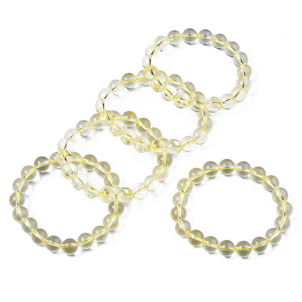 Synthetic Citrine Beaded Stretch Bracelets