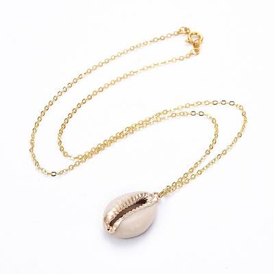 Electroplate Cowrie Shell Pendants Necklaces