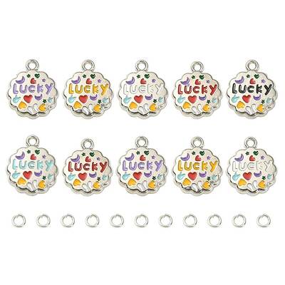 10Pcs Alloy Enamel Pendants