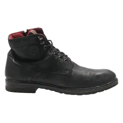 BUGATTI Lace-Up Boots Black Leather Mens UK 11