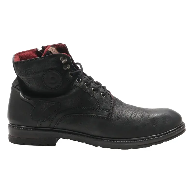 BUGATTI Lace-Up Boots Black Leather Mens UK 11