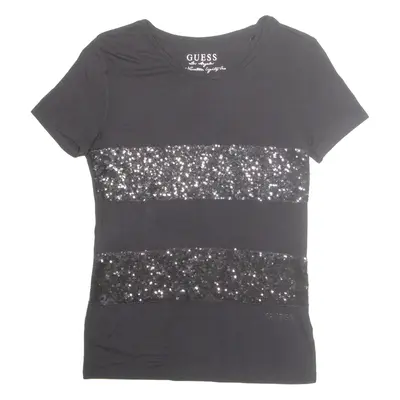 GUESS Womens T-Shirt Black S