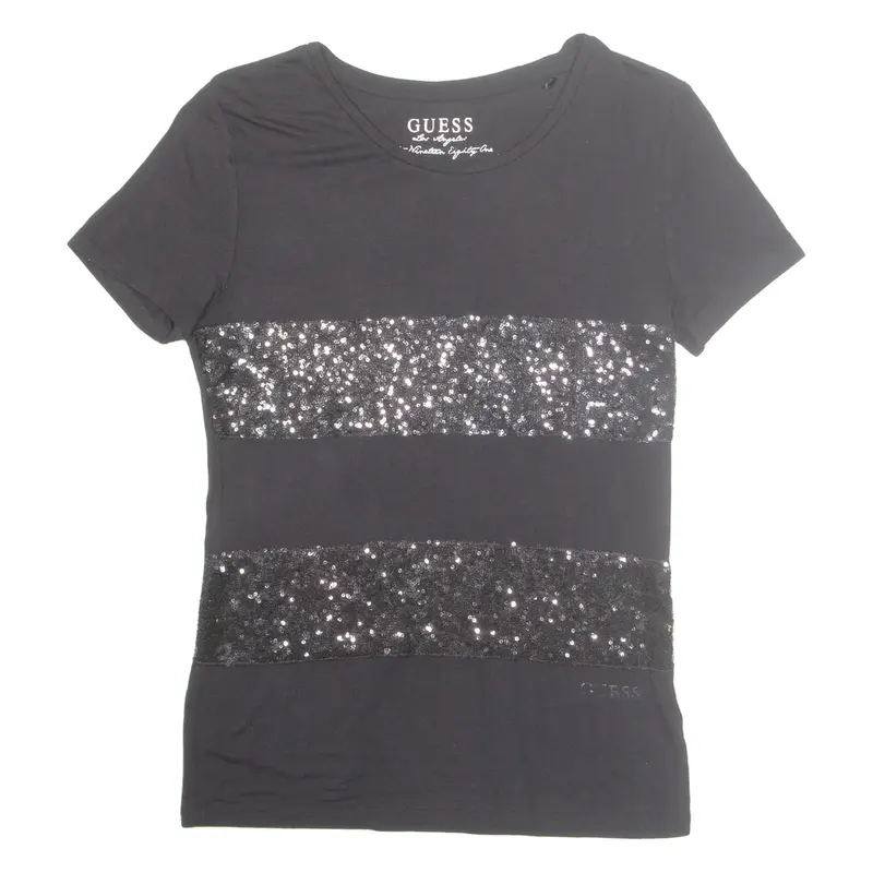 GUESS Womens T-Shirt Black S