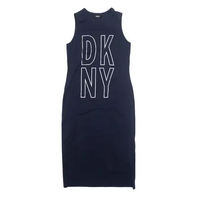 DKNY Womens Tank Dress Blue Sleeveless Midi S