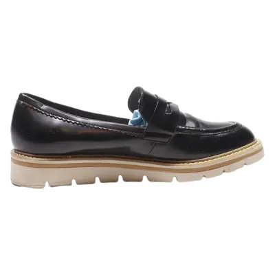 TAMARIS Pump Shoes Black Leather Womens UK 7