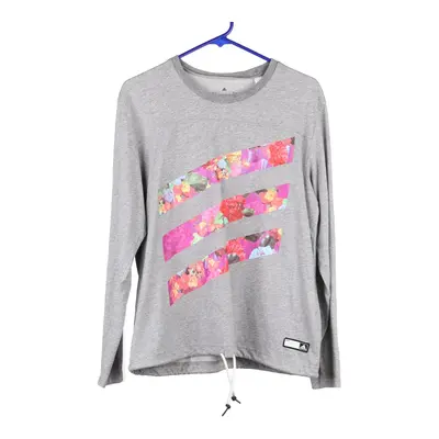 Adidas Sweatshirt - Large Grey Cotton Blend