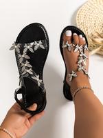 Women's Fashionable Rhinestone & Faux Pearl Decor Sandals, Sandals For Summer, Lightweight Comfortable Summer Shoes for Beach...